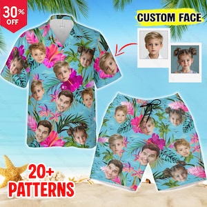 NEW SUMMER ITEM! Custom Face Hawaiian Shirts Personalized Men Hawaiian Shirts Custom Face Shirts Summer Gifts Anniversary/Birthday/Vacation