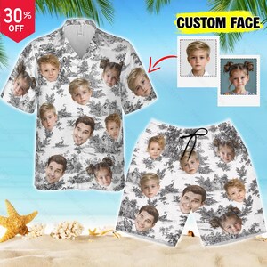 Custom Face Hawaiian Shirt: Toile De Jouy Style - Summer Gift