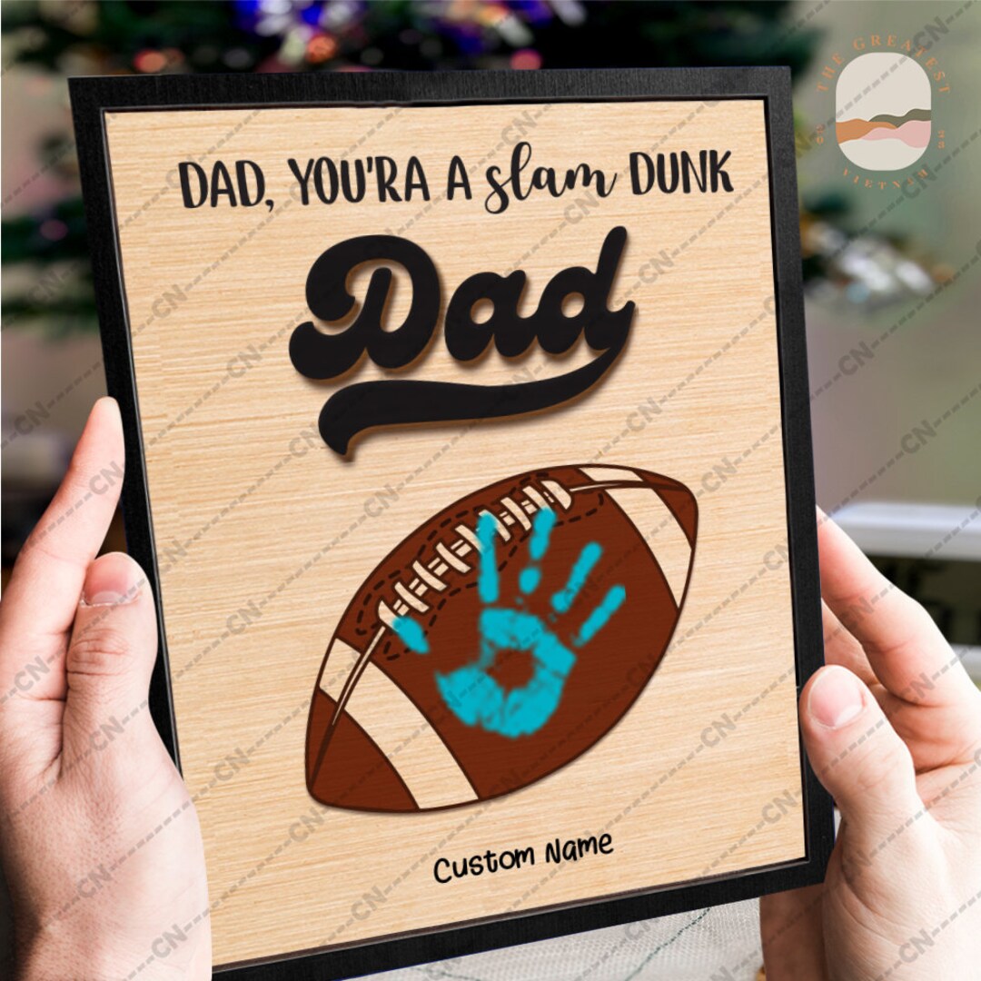 Father Figure Sign Customized Handprint Sign From Kids, Personalized Father's Day Sign ...