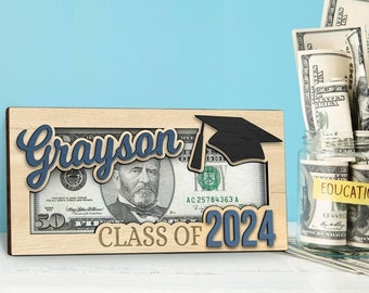 Personalized Graduation Money Gift Holder, Graduation Cash Holder, Custom Gift For Graduation, Class of 2024 Gift Holder, Money Holder Gifts