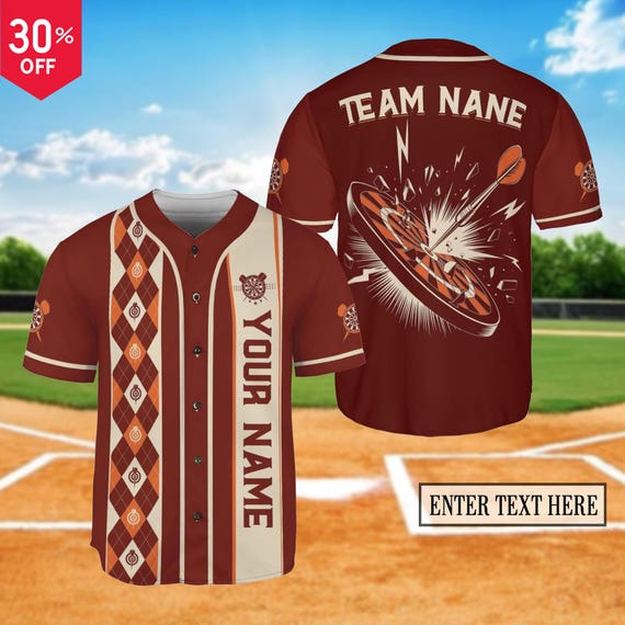 Personalized Dart Team Baseball Jersey, Custom Name Dart Players