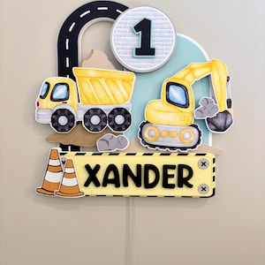 Construction Cake Topper/Personalized Birthday Cake Decoration