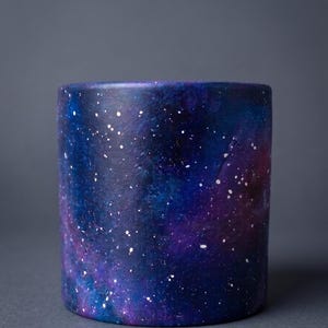 Hand-Painted Galaxy Planter Pot | Cosmic Nebula Succulent Home Decor