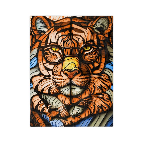 Tiger Blanket Cobija De Tigre Cozy Blanket Minky Blanket Throw Blanket Couch Blanket Orange Blanket Stained Glass Animal Print Etsy Canada