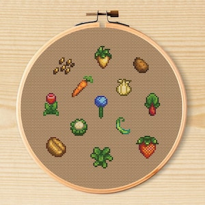 Stardew Valley Seasonal Crops Cross Stitch Pattern Bundle | Spring, Summer & Autumn