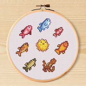 Stardew Valley Summer Fish Cross Stitch Pattern