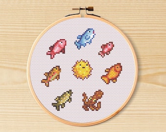 Stardew Valley Summer Fish Cross Stitch Pattern