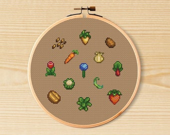Stardew Valley Spring Crops Cross Stitch Pattern