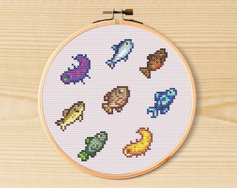 Stardew Valley Autumn Fish Cross Stitch Pattern