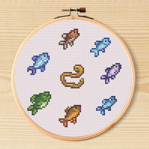 Stardew Valley Spring Fish Cross Stitch Pattern
