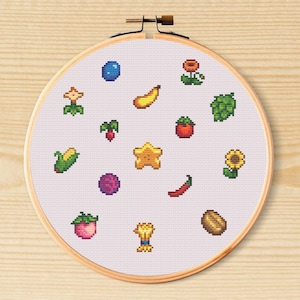 Stardew Valley zomergewassen kruissteekpatroon