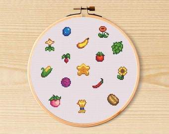 Stardew Valley Summer Crops Cross Stitch Pattern