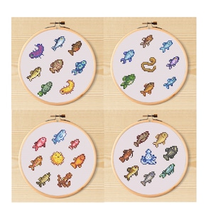Stardew Valley Fish Cross Stitch Pattern Bundle - 4 Patterns included!