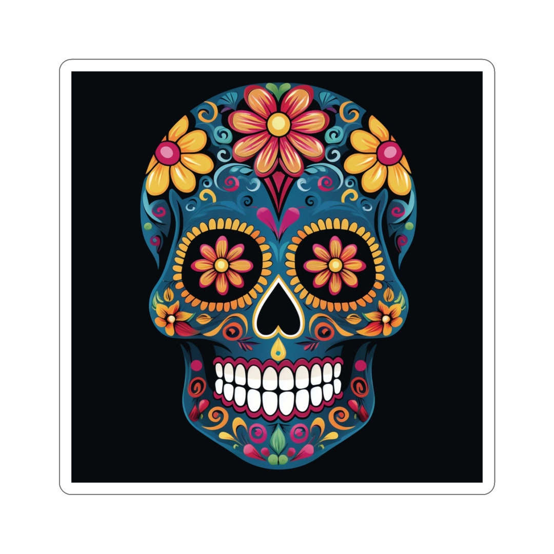 Sugar Skull Day of the Dead Kiss-cut Stickers Dia De Los Muertos - Etsy