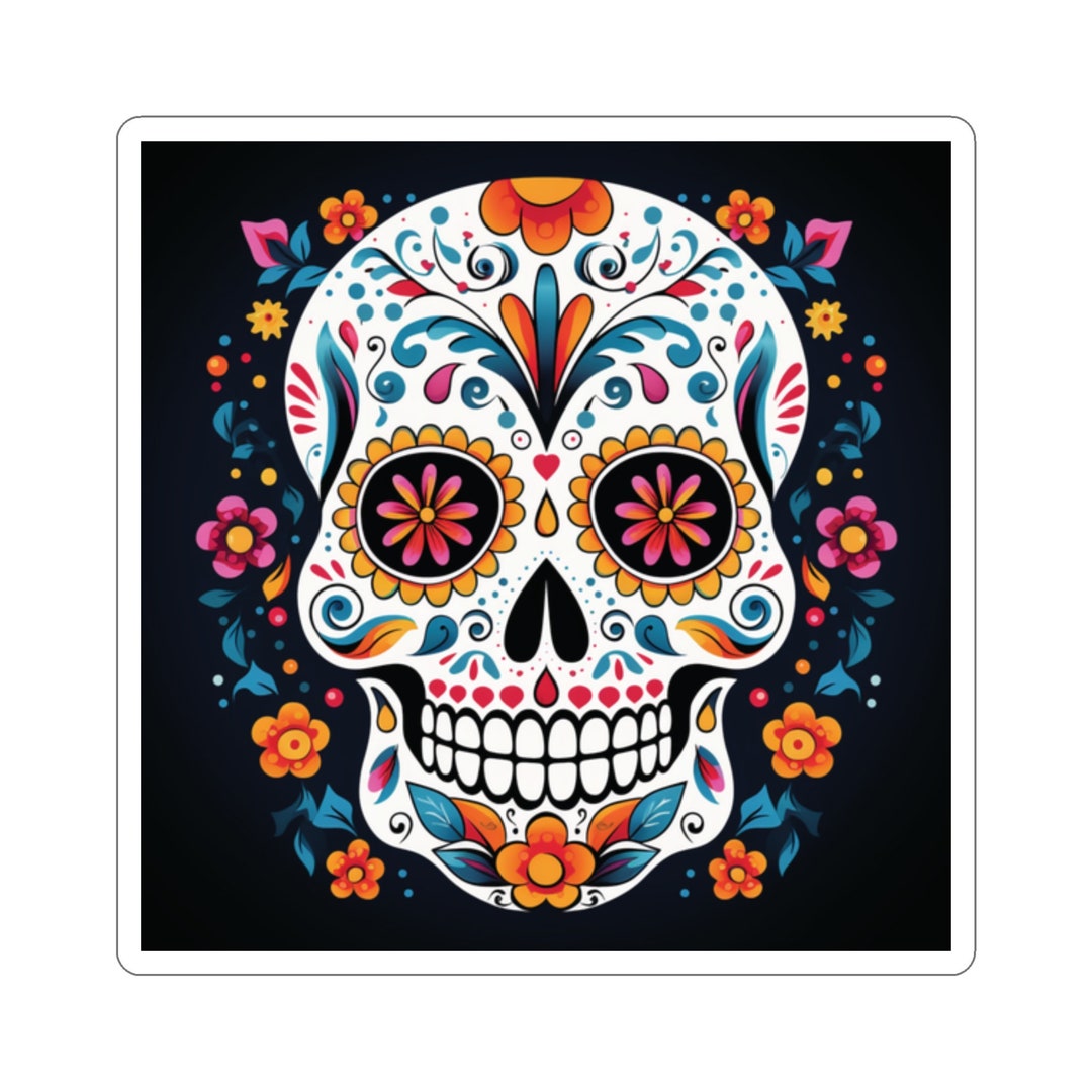 Sugar Skull Day of the Dead Kiss-cut Stickers Dia De Los Muertos - Etsy