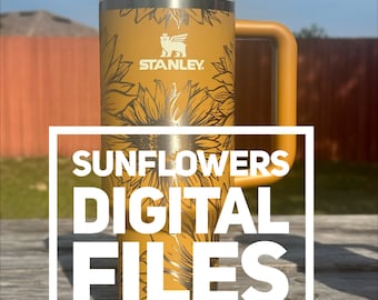 Sunflower Wrap File 30 & 40 oz versions - SVG - Lightburn