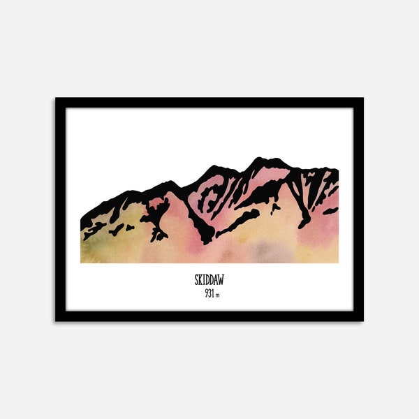 Skiddaw Print - Mountain Print - Watercolour Print - Skiddaw - The Lake District - Wall Art - Free Personalisation