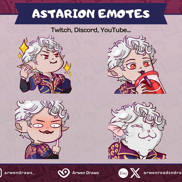 Astarion Emotes - BG3 (Twitch, Discord...)