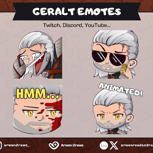 Geralt Emotes - The Witcher (Twitch, Discord...)
