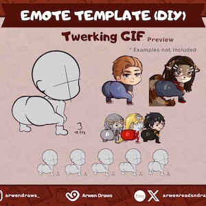 Modèle DIY Emote - GIF twerk pour Twitch/Discord... | Emote animée