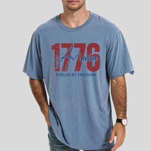 Retro America 1776 Comfort Colors Shirt, 4th of July Shirt, Independence Day Gift, USA Shirt, Patriotic Shirt, Red White Blue America