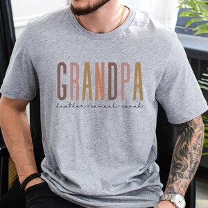 Custom Grandpa Shirt with Kids Name, Personalized Gift for Grandpa, Grandpa Sweatshirt, Fathers Day Gift, Gift for New Grandpa, V-Neck Shirt