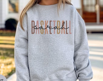 Custom Name Basketball Youth Sweatshirt, Personalized Basketball Youth Hoodie, Basketball Lover Gift, Basketball Sweatshirt, Basketball Gift