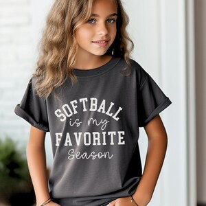 Custom Softball is My Favorite Season Comfort Colors Youth Shirt, Softball Lover Gift, Softball Girl Youth Shirt, Softball Gifts, Softball