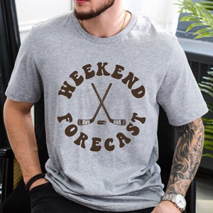 Weekend Forecast Hockey Shirt, Hockey Lover Gift, Funny Hockey V-Neck Shirt, Retro Hockey Sweatshirt, Hockey Gifts for Him, Fathers Day Gift