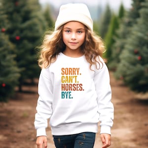 Funny Sorry Can't Horses Bye Youth Sweatshirt, Horse Lover Youth Hoodie, Horse Kids Shirt, Funny Horse Sweatshirt for Girls and Boys