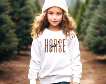 Horse Girl Youth Hoodie: Equestrian Gift for Kids
