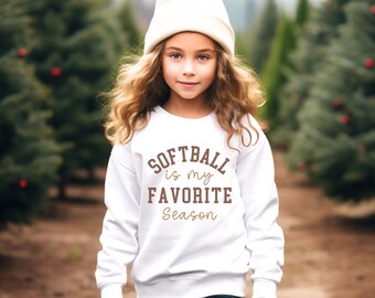 Softball is My Favorite Season Youth Shirt: Kids' Sports Apparel