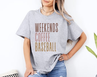 Weekends Coffee Baseball Shirt - Baseball Mom V-Neck Tee