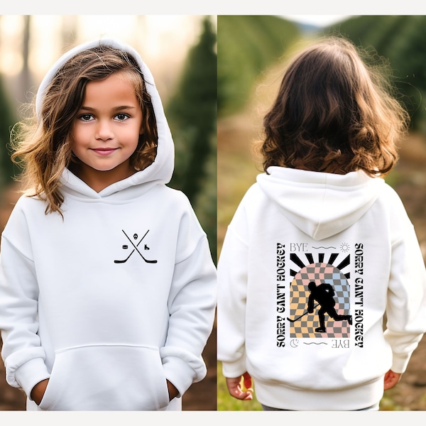 Funny Hockey Youth Hoodie: Sorry Can't Hockey, Retro Style