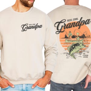 Reel Cool Grandpa Fishing Retro Sweatshirt, Fishing Gift for Grandpa, Fishing Grandpa Funny Hoodie, Father's Day Gift, Fishing Grandpa Shirt