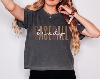 Custom Name Baseball Mom Crop Top: Comfort Colors Tee