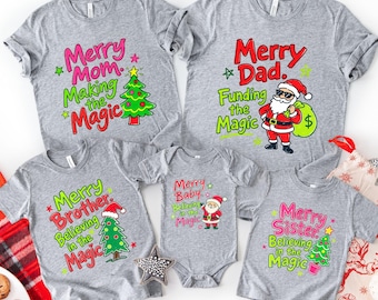Custom Matching Family Christmas Shirts, Funny Holiday Family Tees, Personalized Mom Dad Kids Outfits, Christmas Family Photo Gift