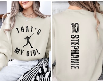 Custom Softball Mom Sweatshirt, Personalized Team Number Hoodie