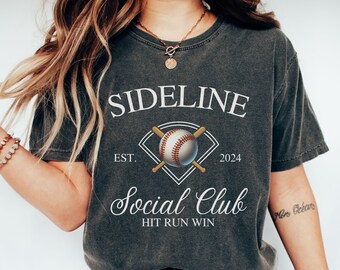 Comfort Colors Baseball Mom Shirt: Social Club Tee or Sweatshirt