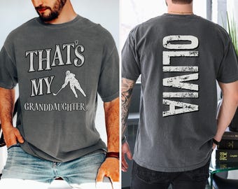 Custom Hockey Grandpa Comfort Colors Shirt: Granddaughter Gift