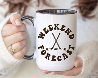 Weekend Forecast Hockey Mug: Gift for Hockey Lover