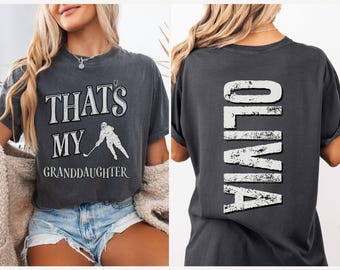 Custom Hockey Grandma Comfort Colors Shirt: Retro Granddaughter Gift