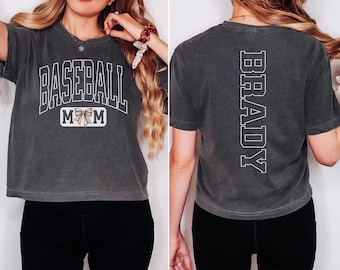 Custom Baseball Mom Comfort Colors Crop Top: Personalized Boxy Tee