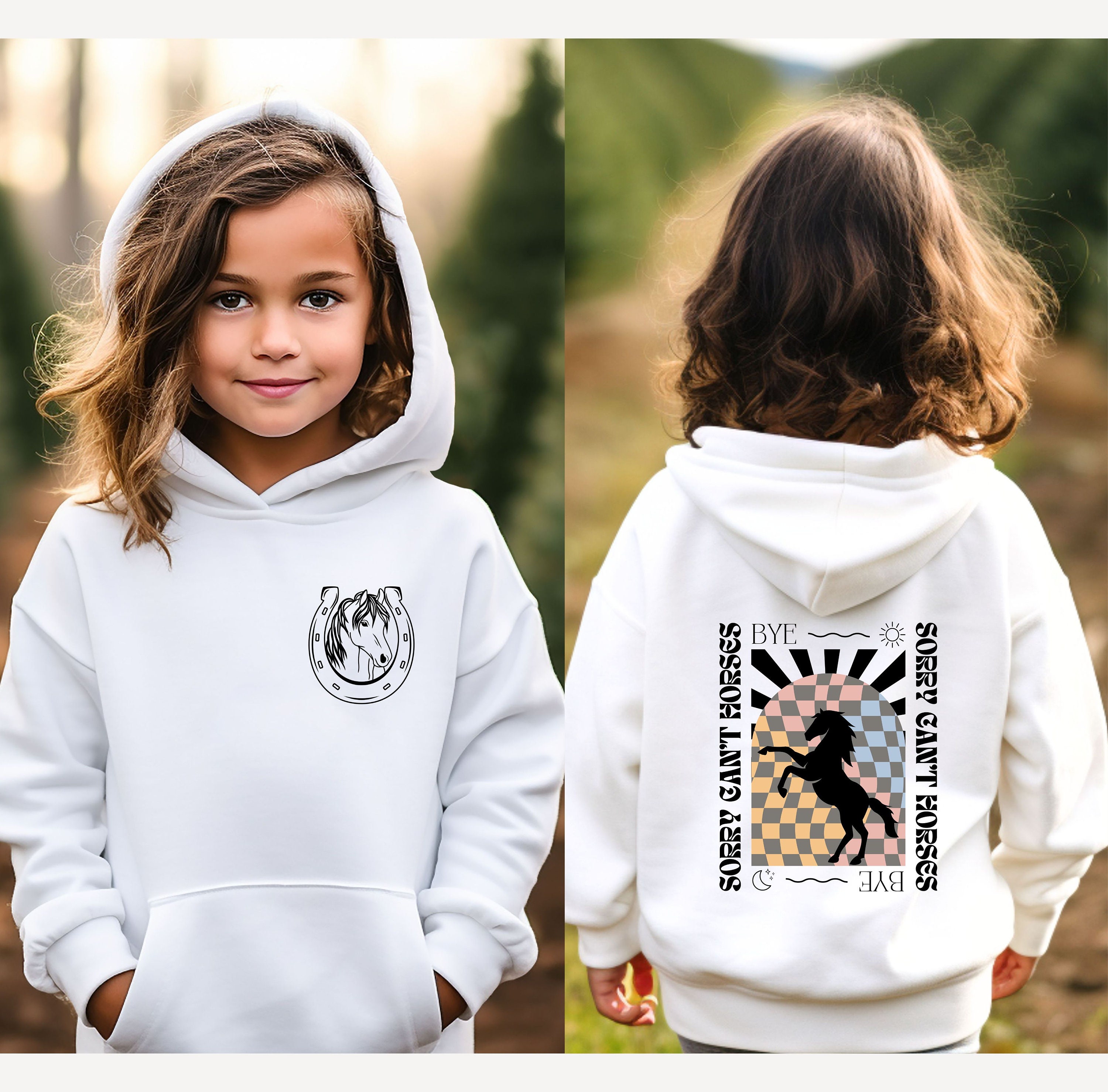 Retro Funny Sorry Can't Horses Bye Youth Sweatshirt, Horse Youth Hoodie, Horse Kids Shirt, Horse Gift for Girls Boys, Horse Sweatshirt