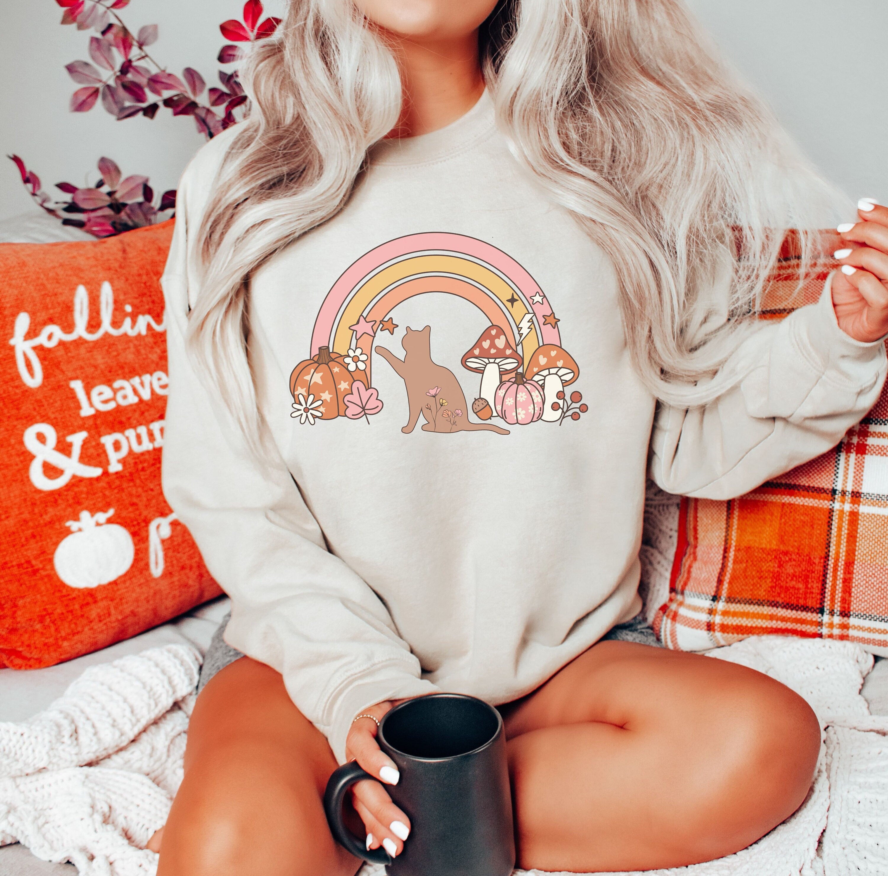 Cat mushroom sweater hotsell