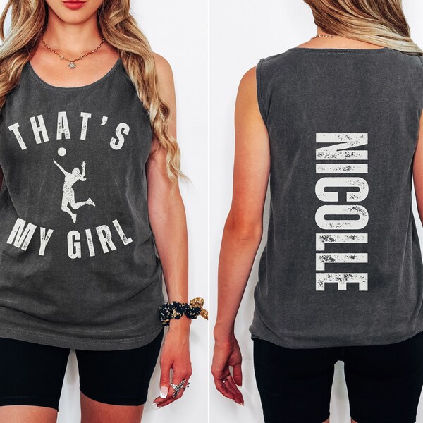 Custom Volleyball Mom Comfort Colors Tank Top, Personalized Gift