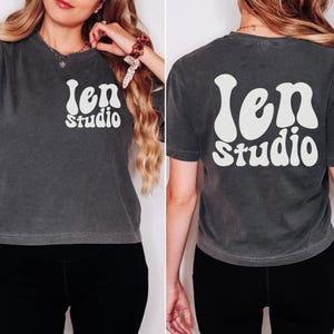 Custom Design Front and Back Comfort Colors Crop Top, Custom Text Cropped Shirt, Personalized Gift for Her, Personalized Cropped Top
