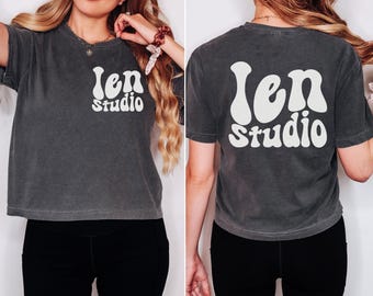 Custom Comfort Colors Crop Top: Personalized Text, Front & Back Design
