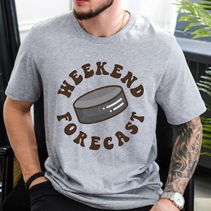 Weekend Forecast Hockey Shirt, Hockey Lover Gift, Funny Hockey V-Neck Shirt, Hockey Sweatshirt, Gift for Him, Fathers Day Gift, Hockey Dad