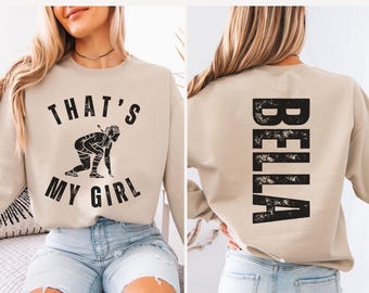 Custom That's My Girl Wrestling Mom Sweatshirt, Personalized Gift for Mom, Cute Wrestling Mom Hoodie, Wrestling Mom Shirt, Wrestling Gifts